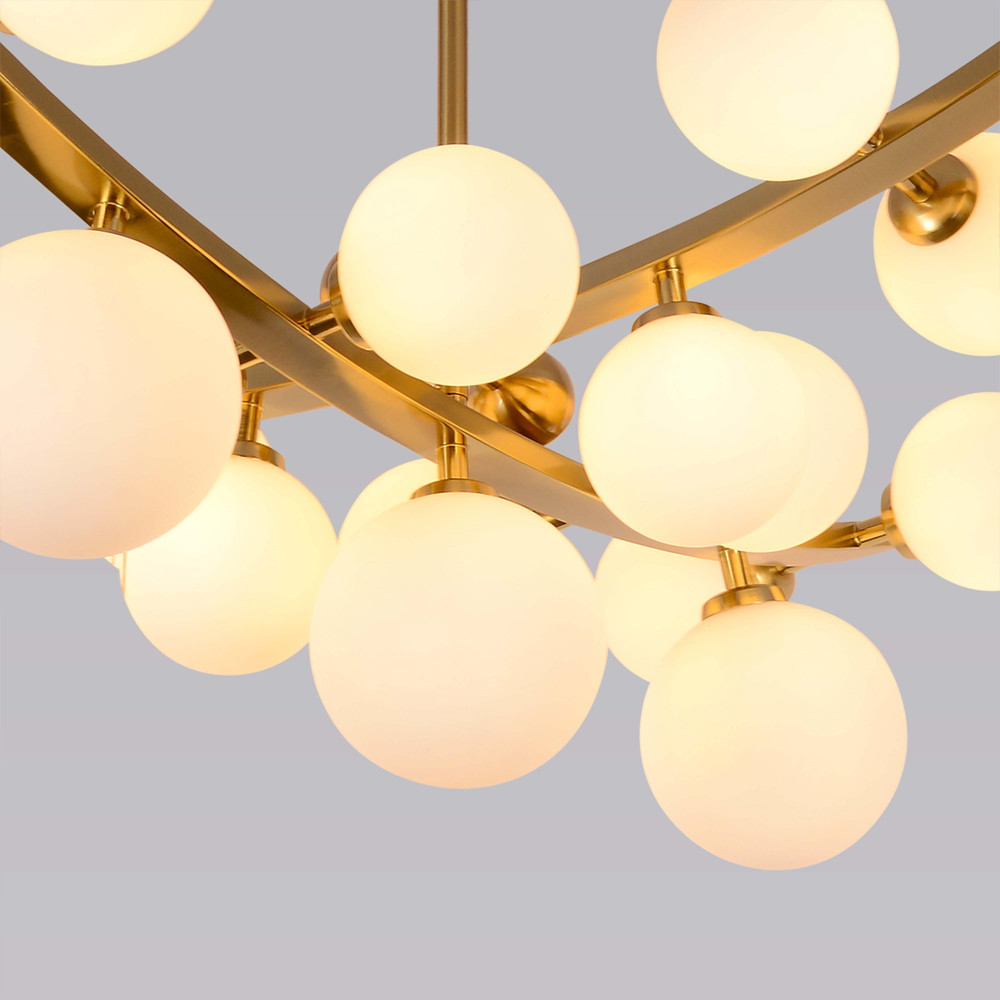 Люстра подвесная фигурная с белыми лампами в форме шара Felicitat