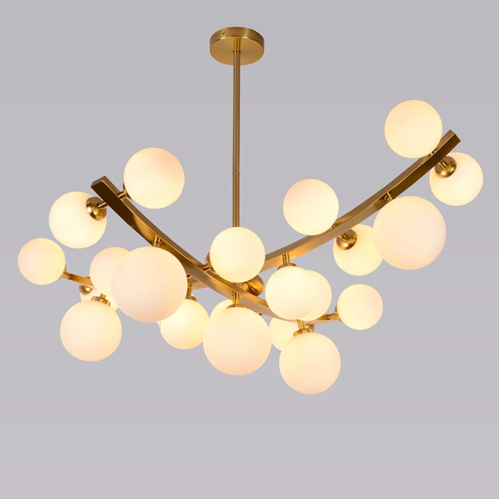 Люстра подвесная фигурная с белыми лампами в форме шара Felicitat