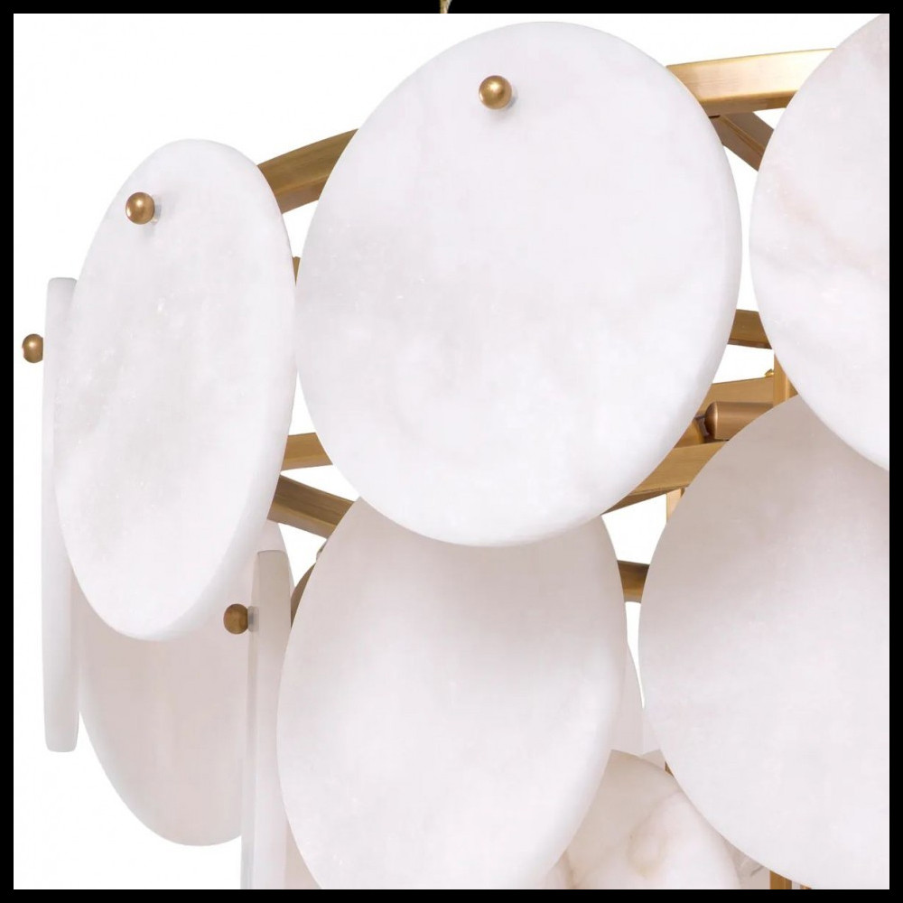 Люстра подвесная четырехъярусная с подвесками в форме дисков Cryptocrystalline Stone