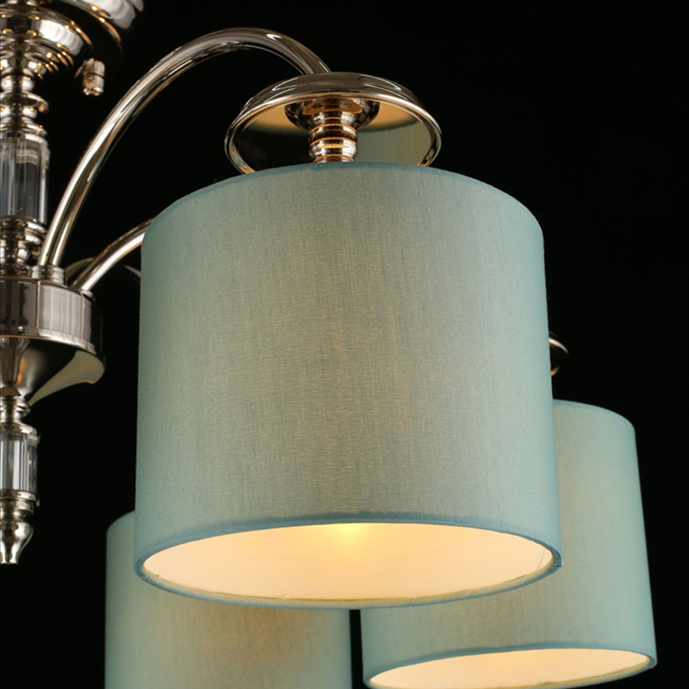 Люстра потолочная Nikoletta с бирюзовым плафоном