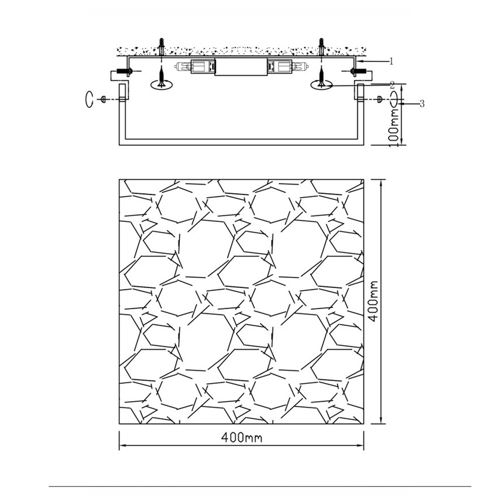 Люстра потолочная квадратная минималистичная Perfection of Geometry