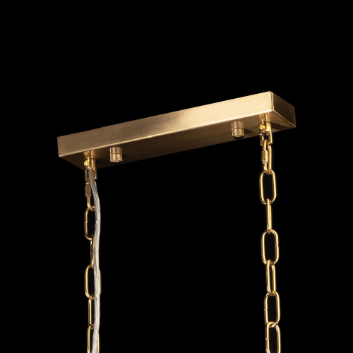 Люстра прямоугольная на цепях с прозрачными трубками и волнистым краем Nembus