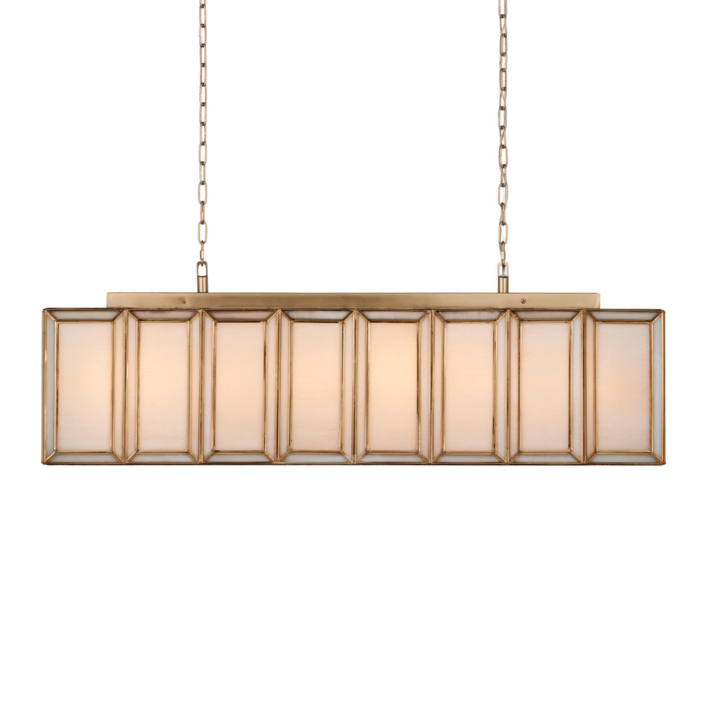 Люстра прямоугольная с каркасом золотого цвета Soft Glow Lamps