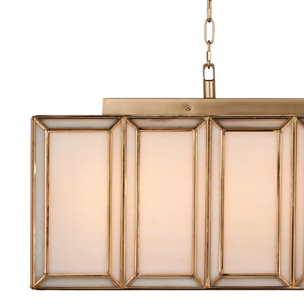 Люстра прямоугольная с каркасом золотого цвета Soft Glow Lamps
