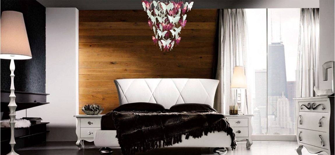 Люстра Розовые Бабочки Светло-Зеленая база Night Butterflies Chandelier Pink