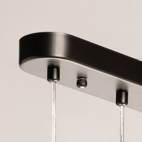 Люстра с 3-мя плафонами волнообразной формы цвета янтарь и 2-мя прозрачными шарообразными плафонами Lucid Rain