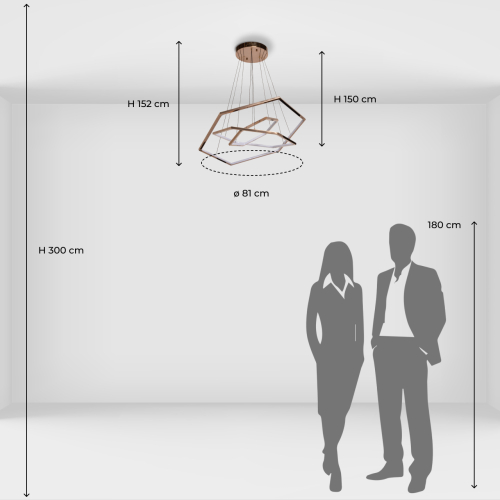 Люстра с 3-мя подвесами в виде шестиугольников Hexagon Horizontal