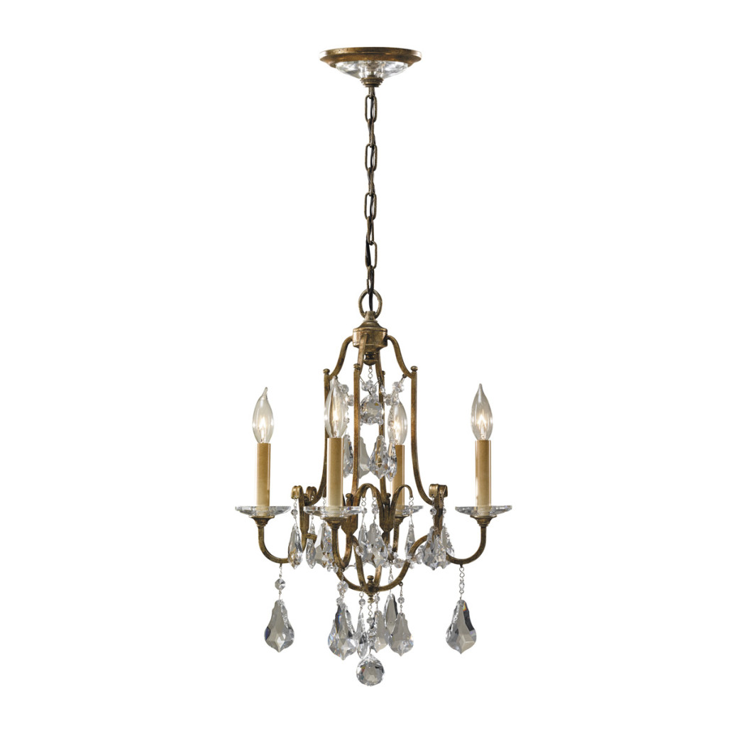 Люстра с 4-мя лампами и стеклянными подвесками в классическом стиле Feiss