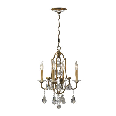 Люстра с 4-мя лампами и стеклянными подвесками в классическом стиле Feiss