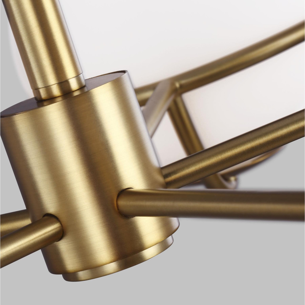 Люстра с 5-ю белыми шарообразными плафонами в сферические каркасах Feiss