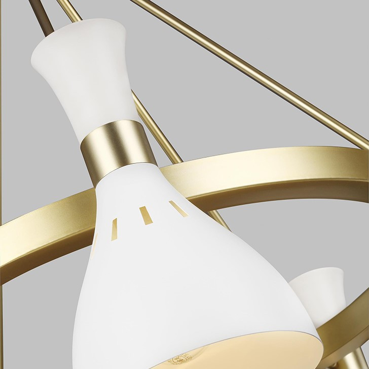 Люстра с 5-ю плафонами в форме песочных часов с узкими перфорированными отверстиями Feiss