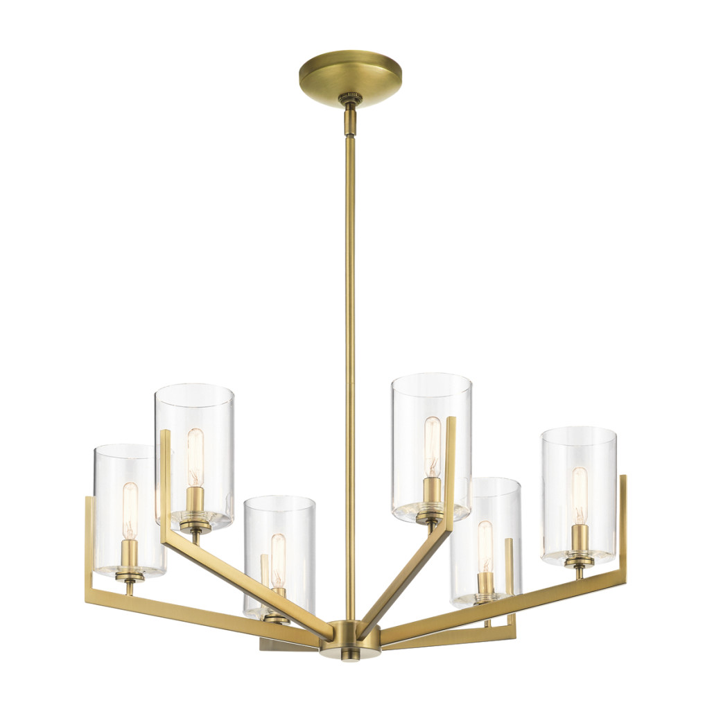 Люстра с 6-ю прозрачными цилиндрическими плафонами Kichler