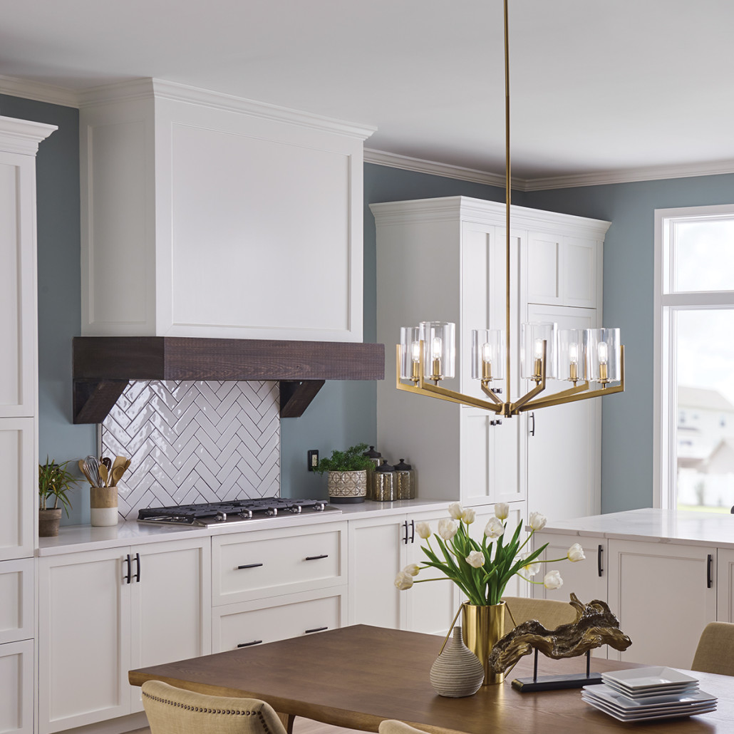 Люстра с 6-ю прозрачными цилиндрическими плафонами Kichler