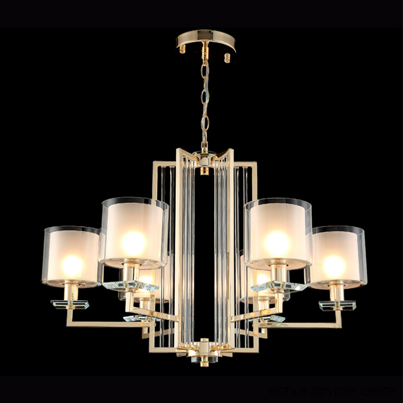 Люстра с 6-ю цилиндрическими плафонами из стекла Laurent