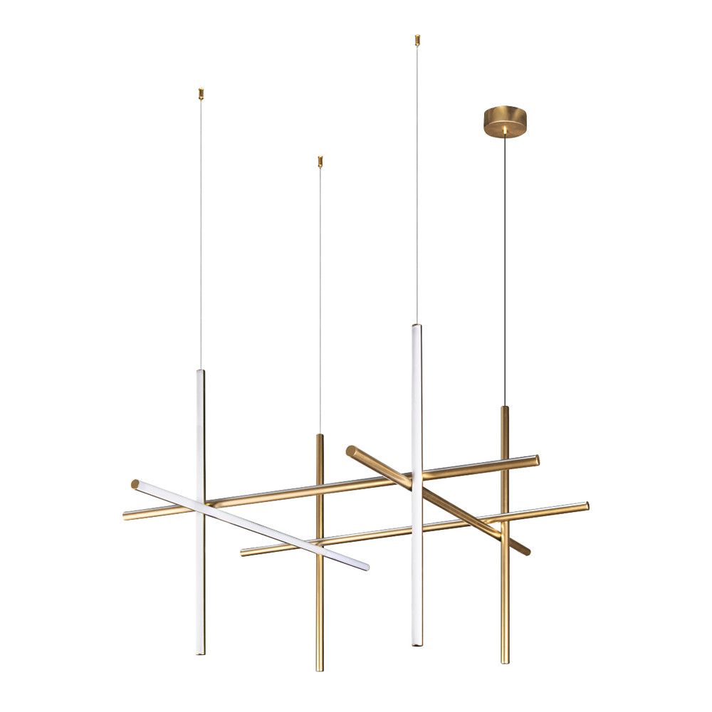 Люстра с 6-ю цилиндрическими плафонами на тонких тросах Trumpet tube