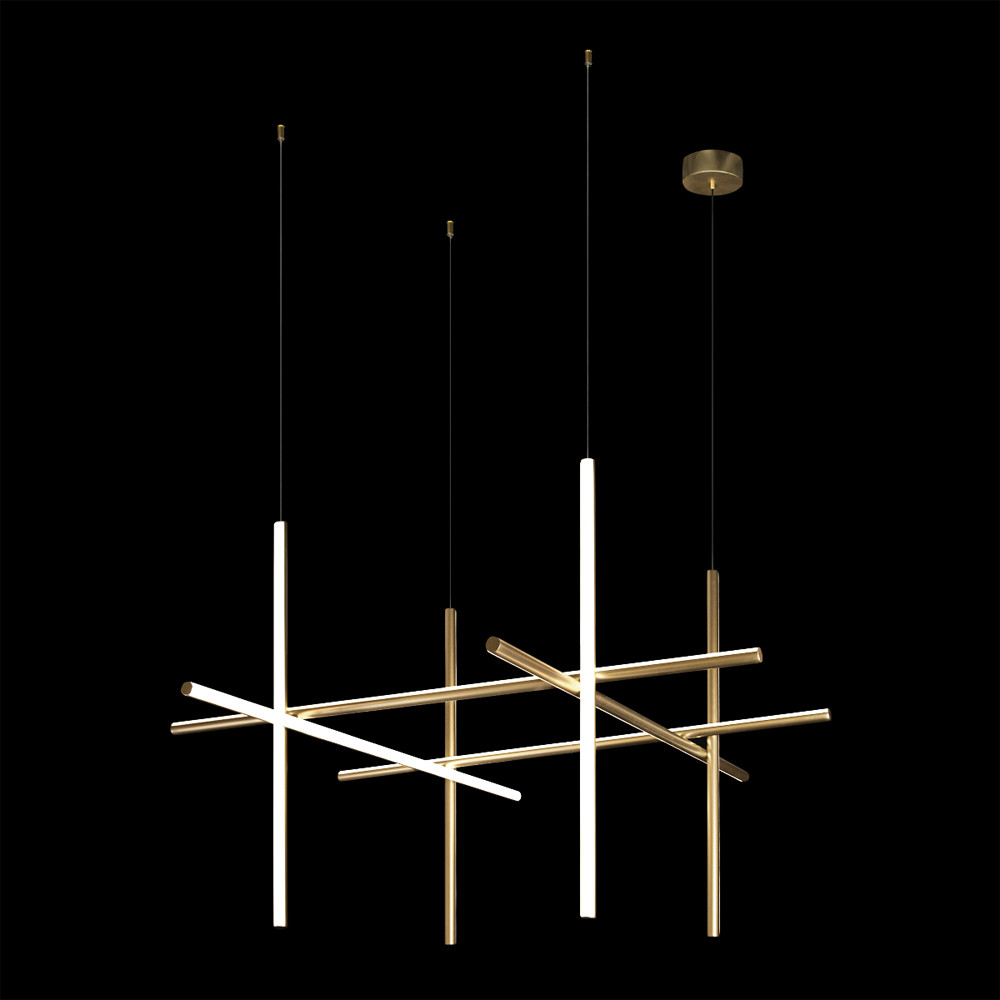 Люстра с 6-ю цилиндрическими плафонами на тонких тросах Trumpet tube