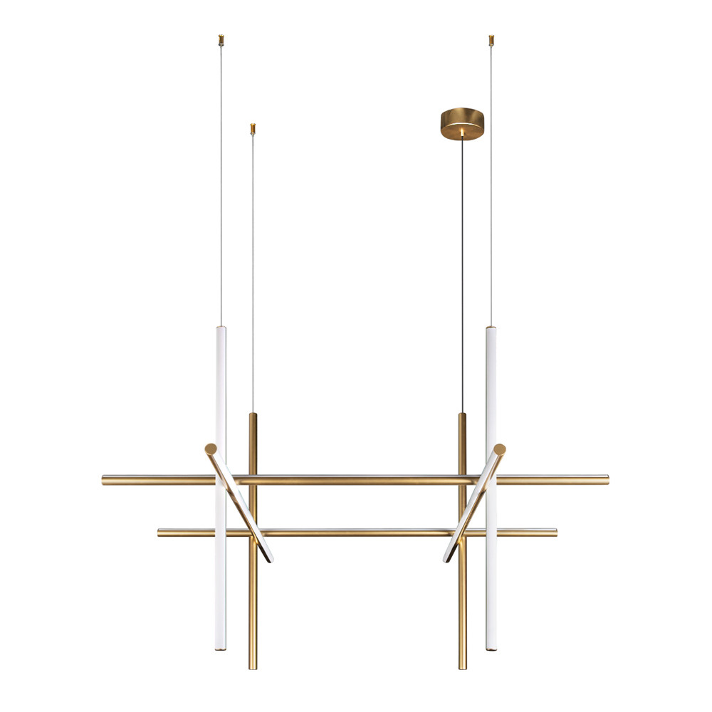 Люстра с 6-ю цилиндрическими плафонами на тонких тросах Trumpet tube