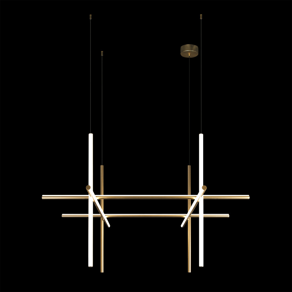 Люстра с 6-ю цилиндрическими плафонами на тонких тросах Trumpet tube