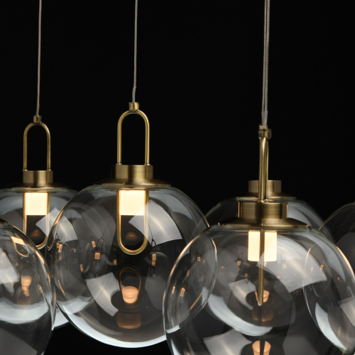 Люстра с 7-ю плафонами из прозрачного стекла в форме шара Orb Cascade