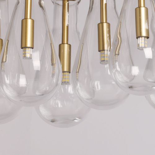 Люстра с 7-ю прозрачными плафонами из стекла в форме капли Lucid Rain
