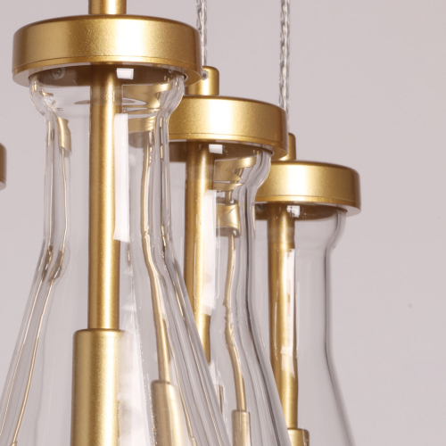 Люстра с 7-ю прозрачными плафонами из стекла в форме капли Lucid Rain