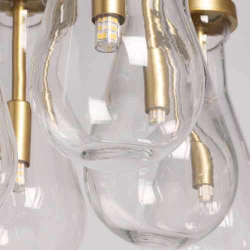 Люстра с 7-ю прозрачными плафонами из стекла в форме капли Lucid Rain