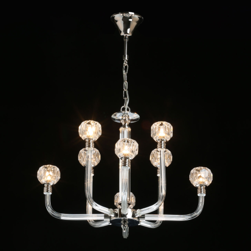 Люстра с 8-ю лампами и гранеными стеклянными плафонами Prism Gala