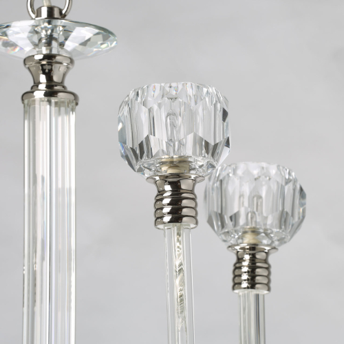 Люстра с 8-ю лампами и гранеными стеклянными плафонами Prism Gala