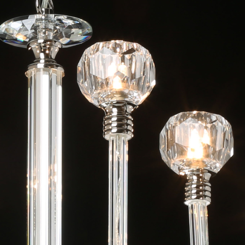 Люстра с 8-ю лампами и гранеными стеклянными плафонами Prism Gala