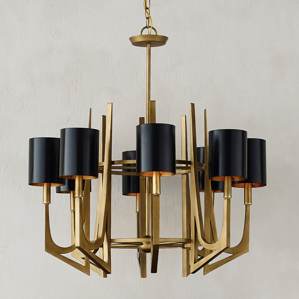 Люстра с 8-ю черными цилиндрическими плафонами Stylistic Lines