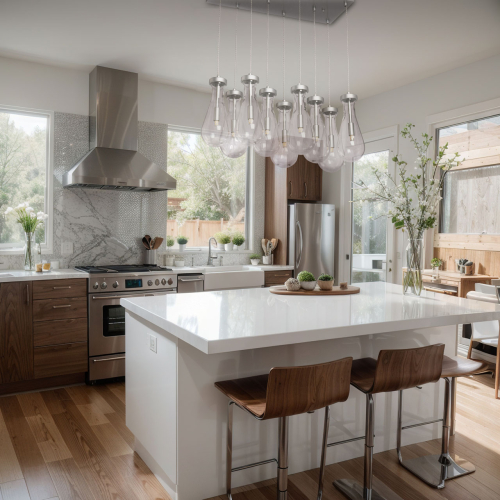 Люстра с 9-ю прозрачными плафонами из стекла в форме капли на прямоугольном потолочном основании цвета хром Lucid Rain