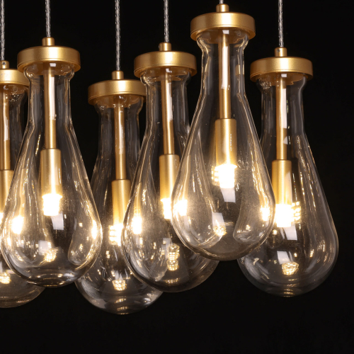 Люстра с 9-ю прозрачными стеклянными плафонами в форме капли Lucid Rain