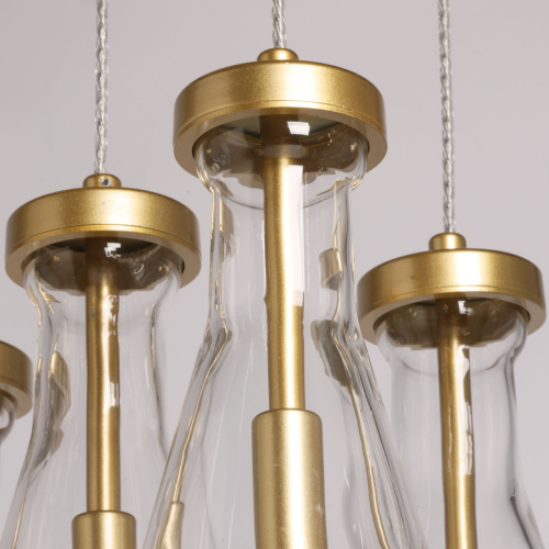 Люстра с 9-ю прозрачными стеклянными плафонами в форме капли Lucid Rain