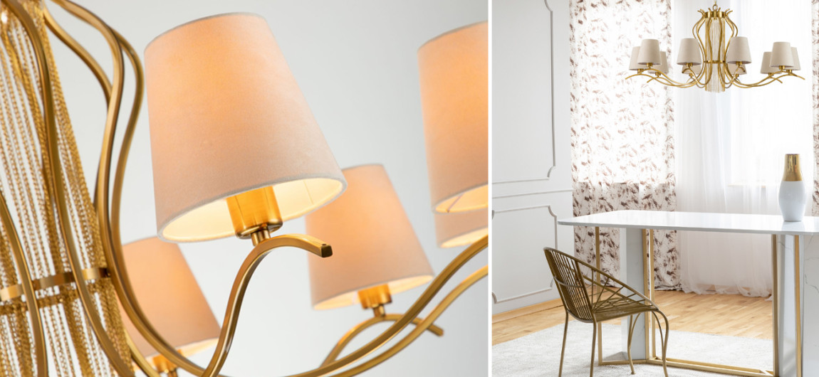 Люстра с абажурами из велюровой ткани Gracy D101 см