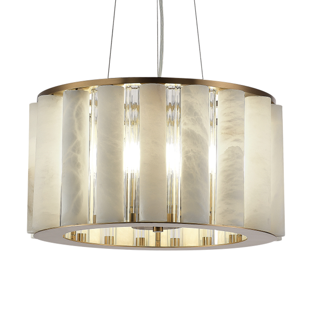 Люстра с абажуром из стекла и премиального алебастра Ravishment