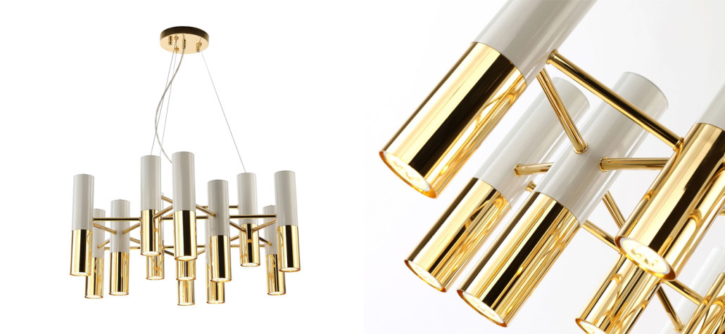 Люстра с бело-золотыми плафонами Delightfull