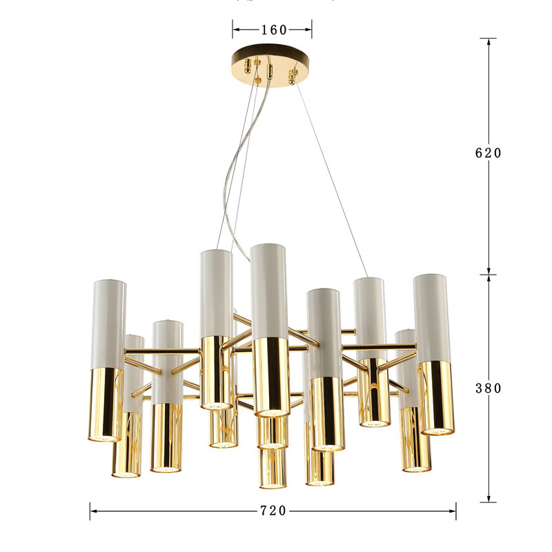 Люстра с бело-золотыми плафонами Delightfull