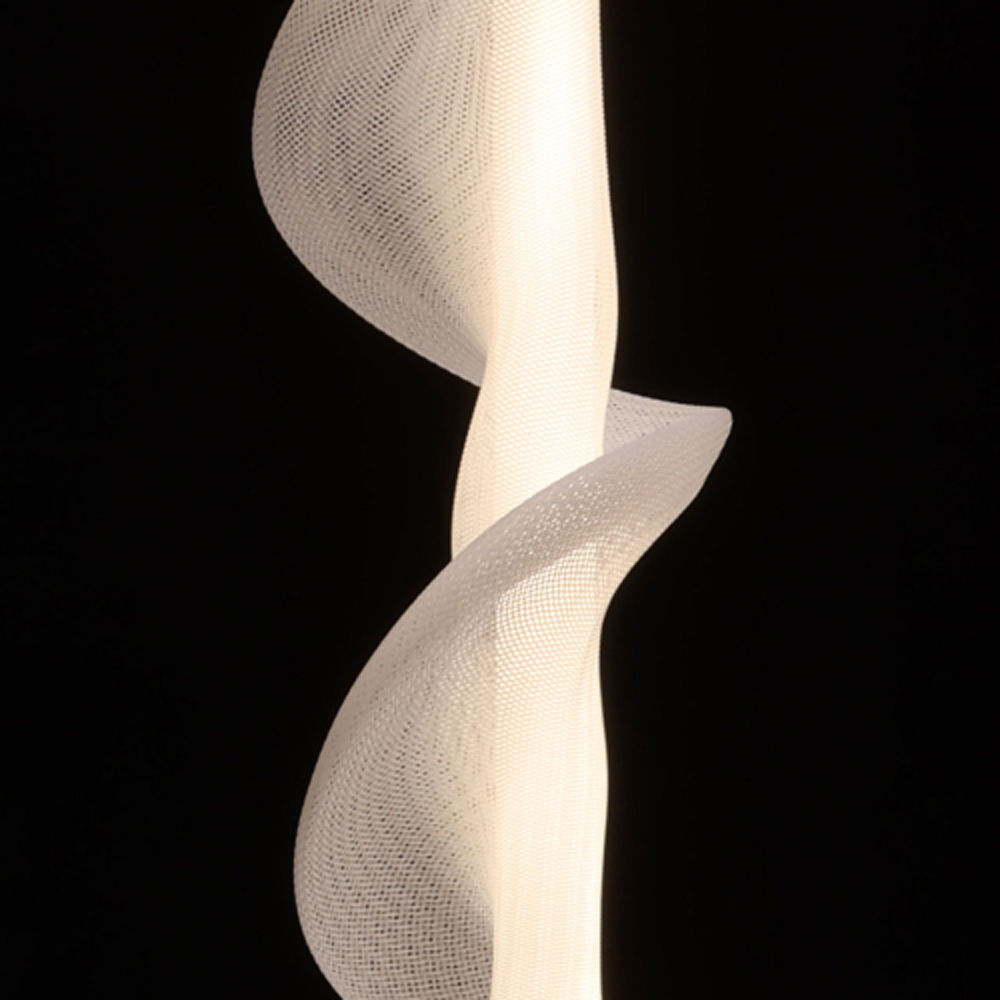 Люстра с белым скрученным плафоном Golden Swirl