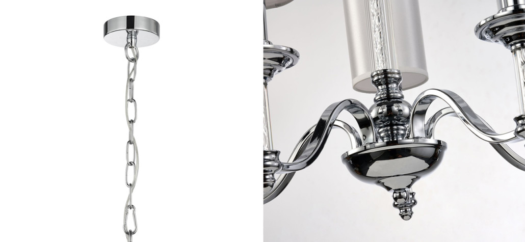 Люстра с белыми атласными плафонами Suspira 5 ламп