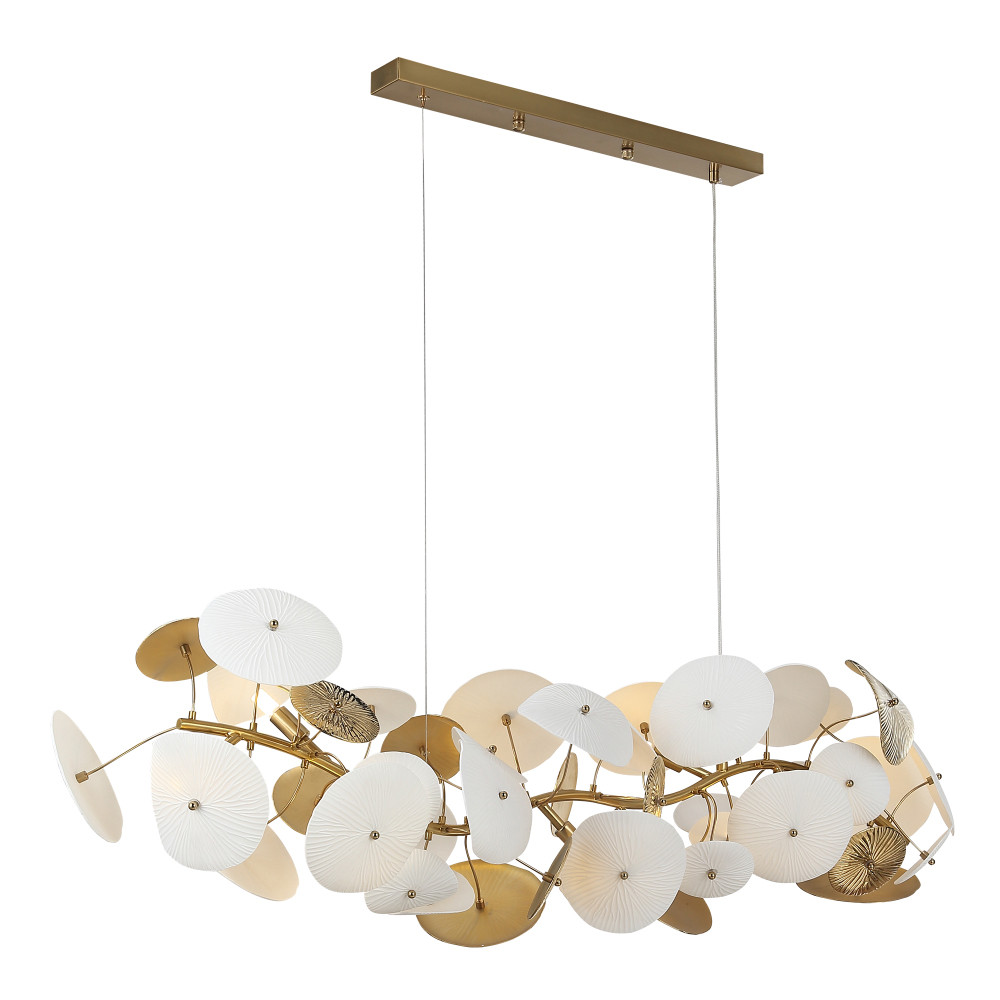 Люстра с белыми и золотистыми цветами G9 Dahlia Flowers Lamp