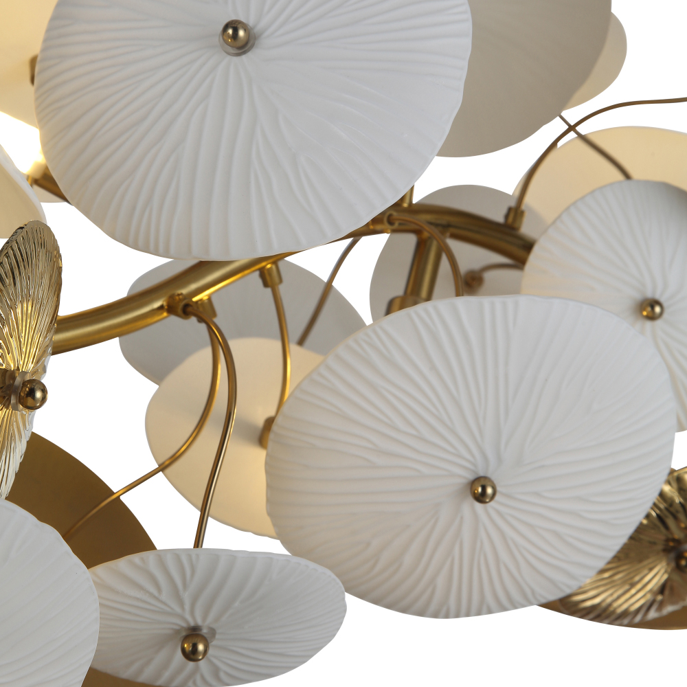 Люстра с белыми и золотистыми цветами G9 Dahlia Flowers Lamp