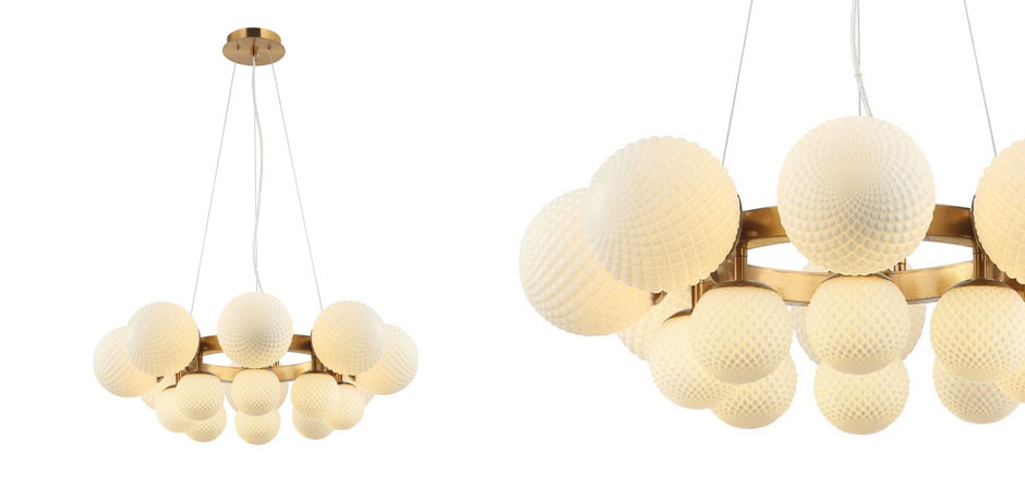 Люстра с Белыми Плафонами Frappe