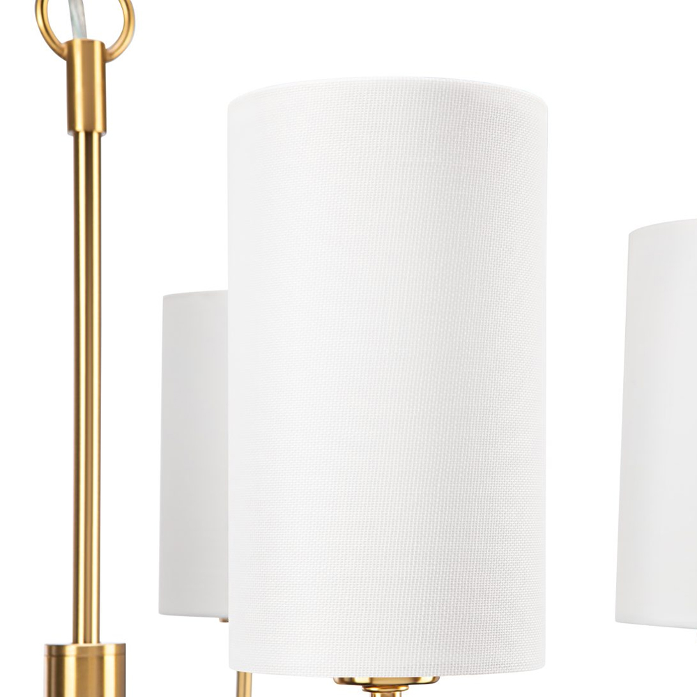 Люстра с белыми плафонами в форме цилиндра и металлическим основанием Nicoleta