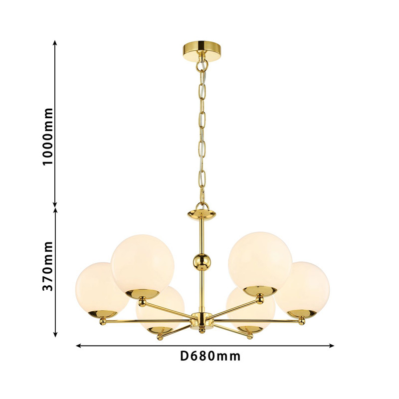 Люстра с белыми плафонами из выдувного стекла Amuse D68 см