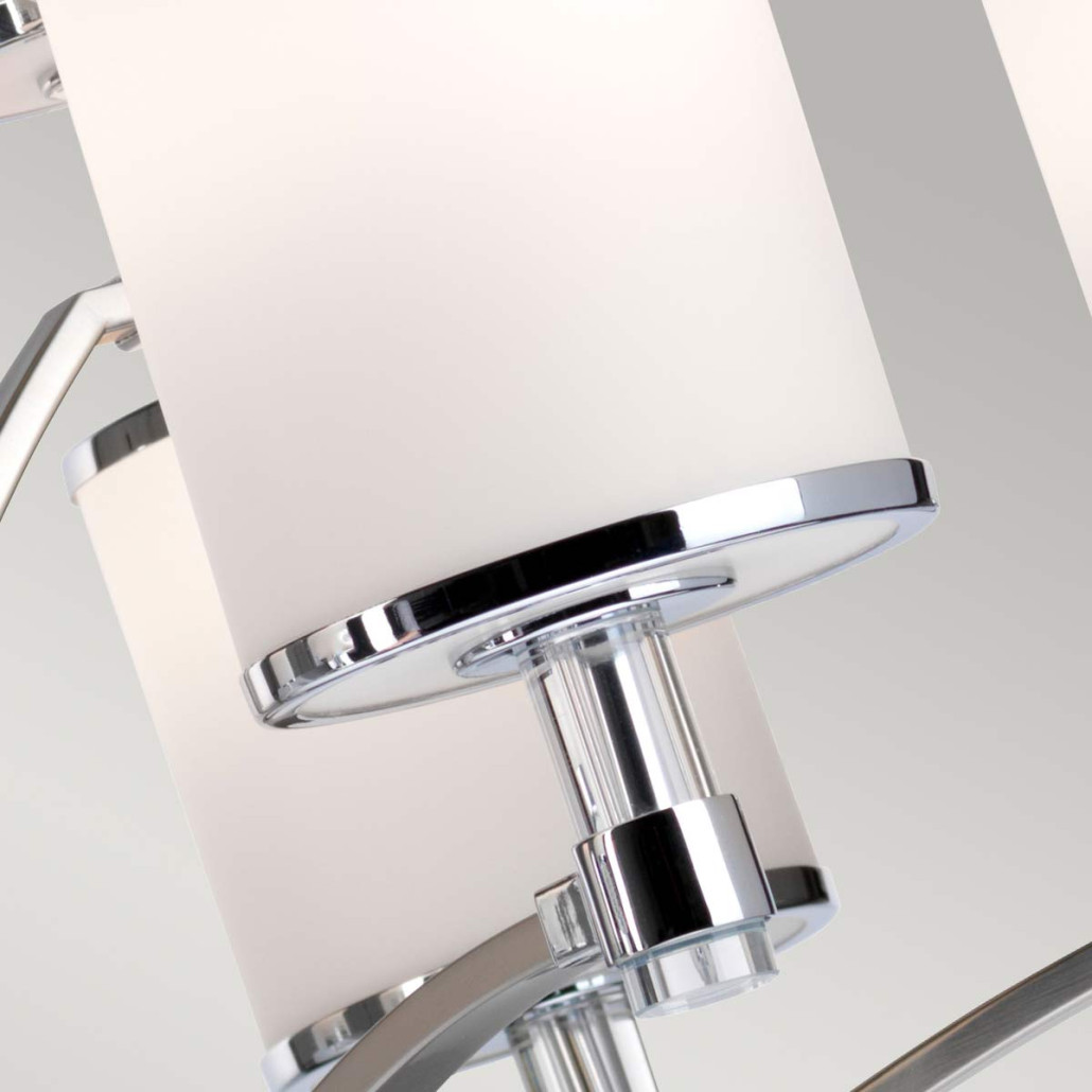 Люстра с белыми стеклянными плафонами в форме цилиндра Feiss