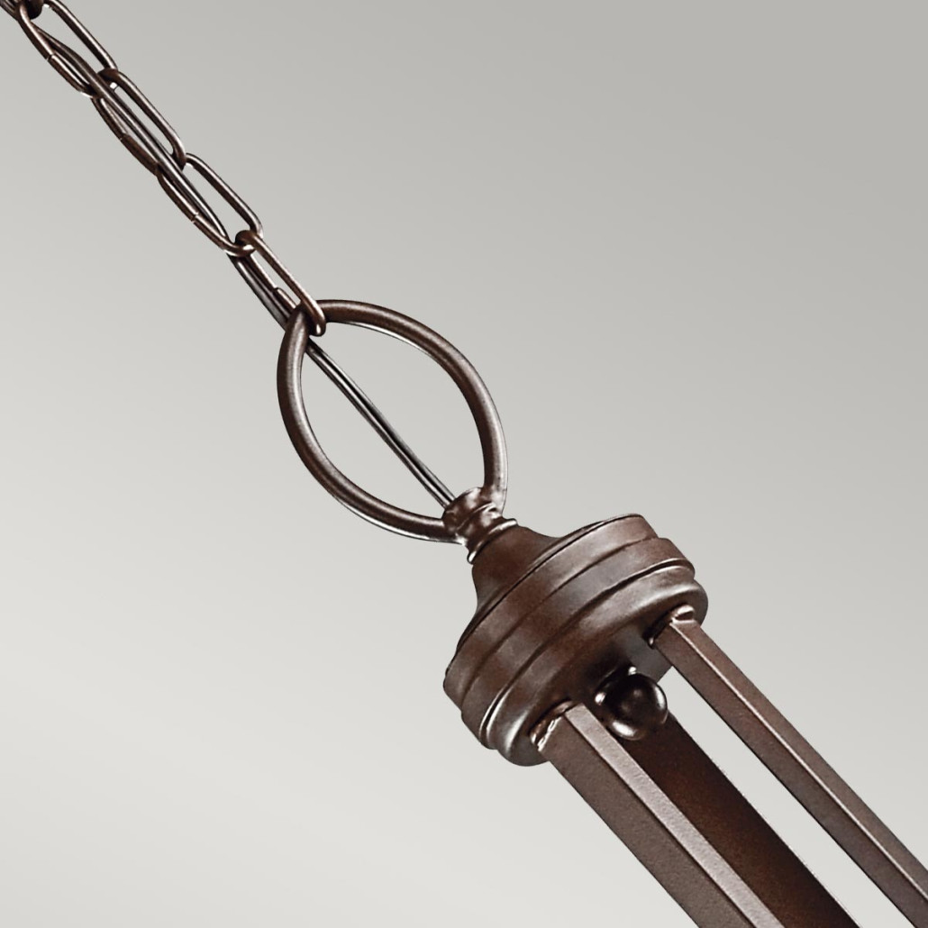 Люстра с белыми тканевыми абажурами в прозрачных стеклянных цилиндрах Kichler