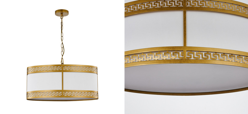 Люстра с греческим орнаментом Miander Gold