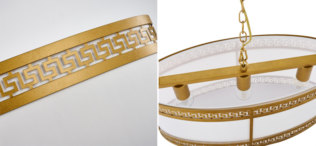 Люстра с греческим орнаментом Miander Gold