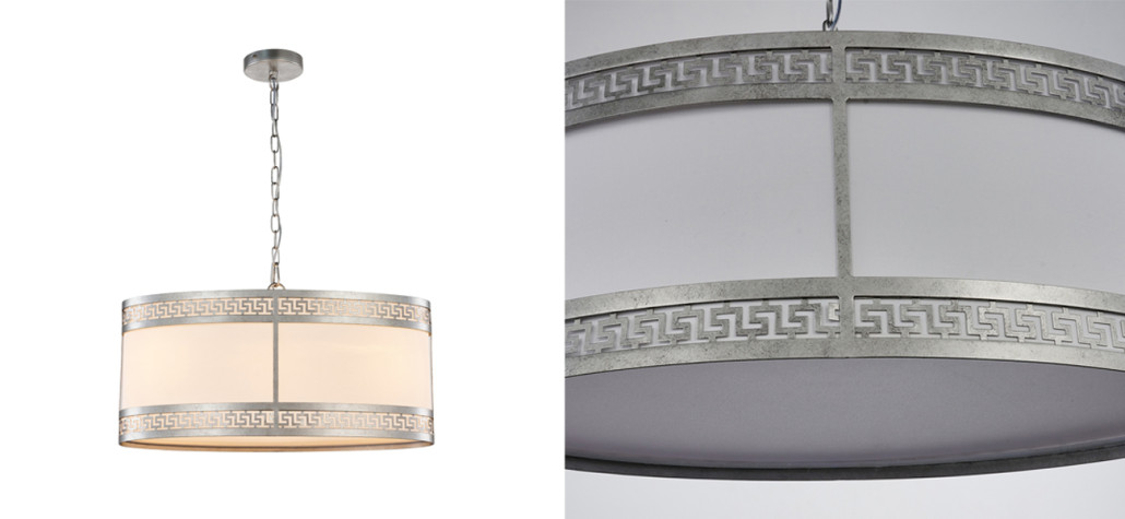 Люстра с греческим орнаментом Miander Silver