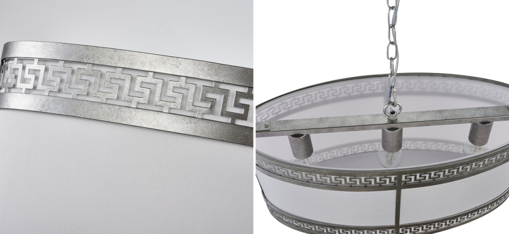 Люстра с греческим орнаментом Miander Silver